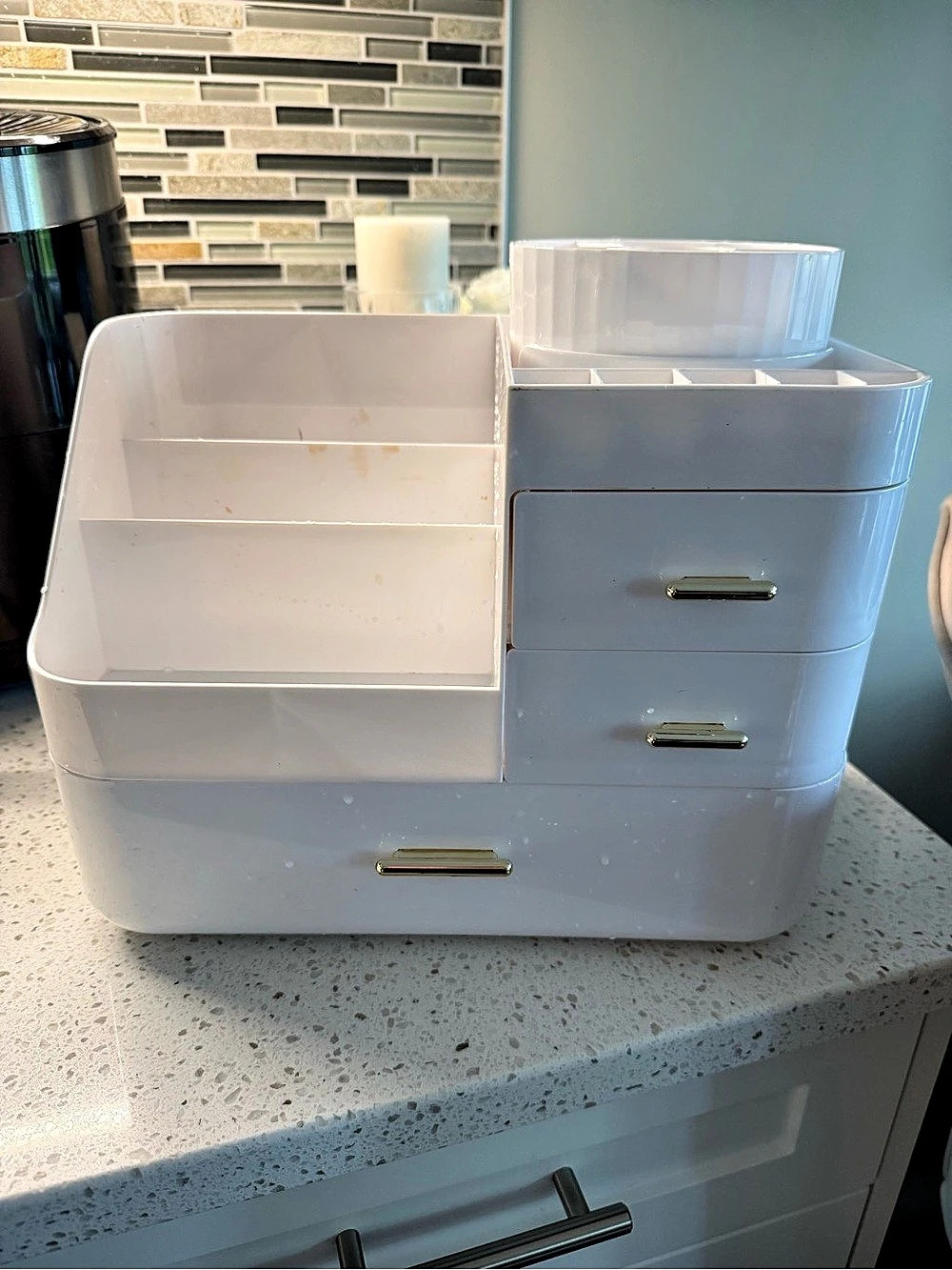 White Makeup Organizer with Drawers